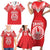 Custom Tahiti Football Family Matching Short Sleeve Bodycon Dress and Hawaiian Shirt Coat Of Arms Polynesian Tribal Pattern