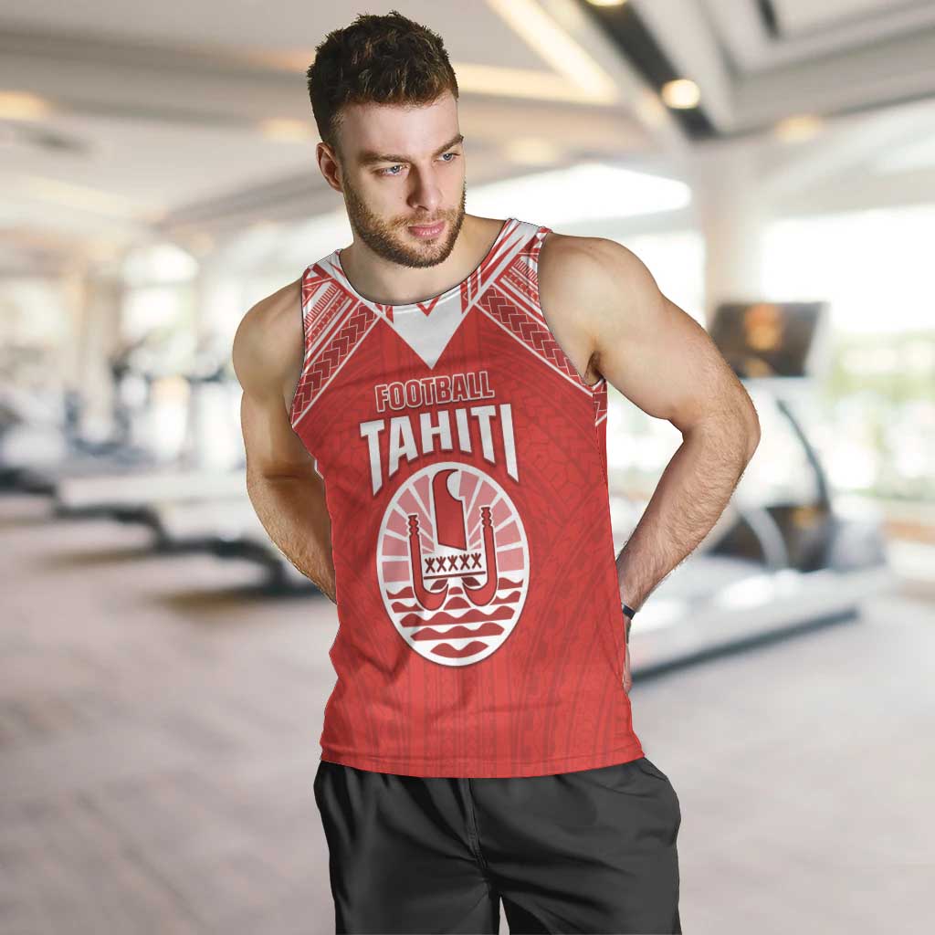 Custom Tahiti Football Men Tank Top Coat Of Arms Polynesian Tribal Pattern