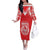 Custom Tahiti Football Off The Shoulder Long Sleeve Dress Coat Of Arms Polynesian Tribal Pattern