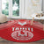 Tahiti Football Round Carpet Coat Of Arms Polynesian Tribal Pattern