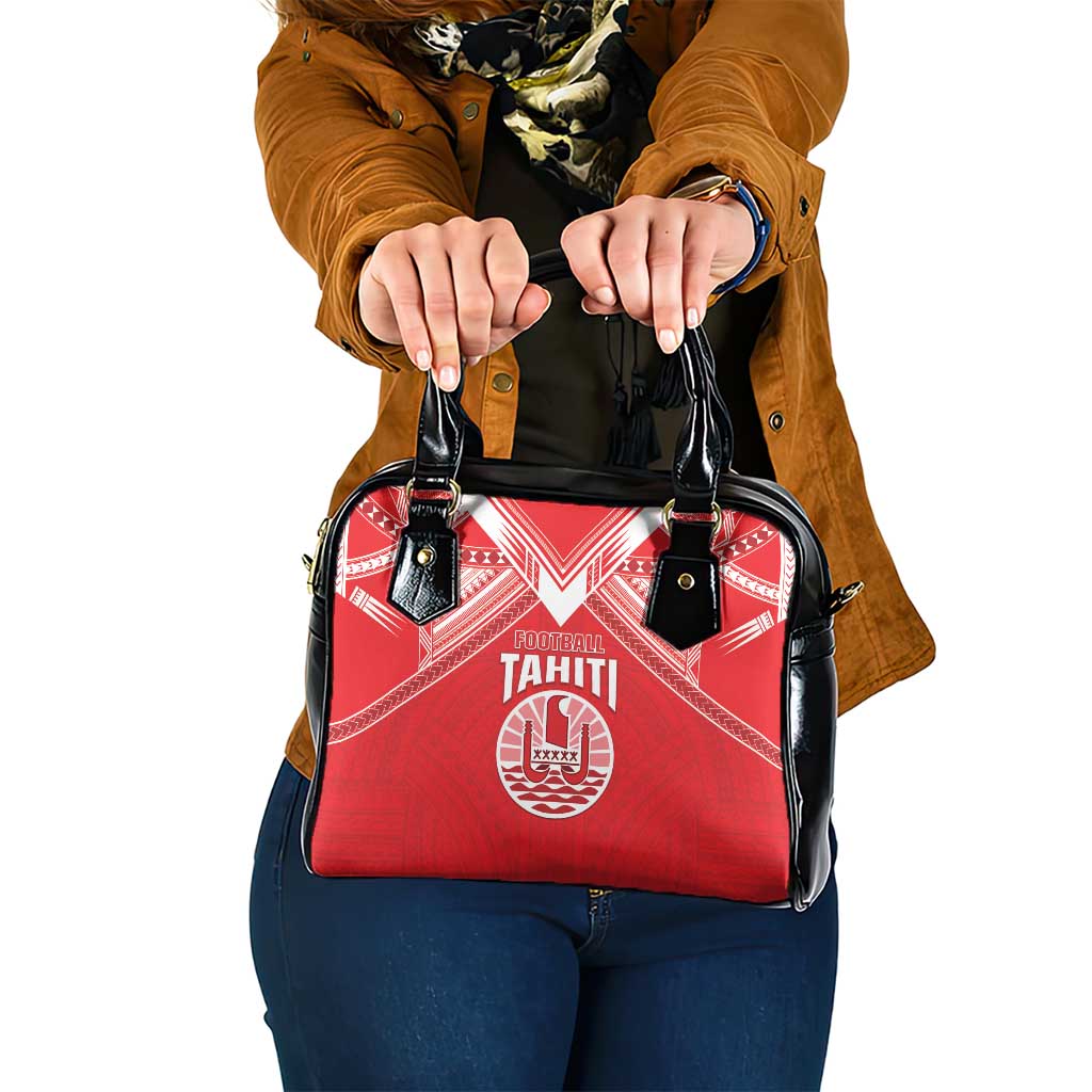 Tahiti Football Shoulder Handbag Coat Of Arms Polynesian Tribal Pattern