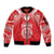 Custom Tahiti Football Sleeve Zip Bomber Jacket Coat Of Arms Polynesian Tribal Pattern