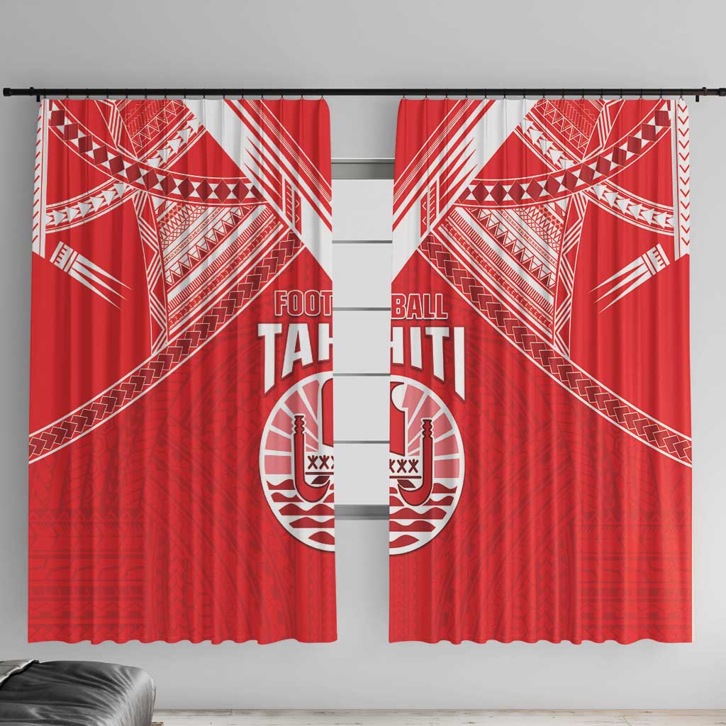 Tahiti Football Window Curtain Coat Of Arms Polynesian Tribal Pattern