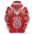 Custom Tahiti Football Zip Hoodie Coat Of Arms Polynesian Tribal Pattern