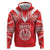 Custom Tahiti Football Zip Hoodie Coat Of Arms Polynesian Tribal Pattern