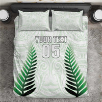 Custom New Zealand Fern Football Bedding Set Simple Style LT05 White - Polynesian Pride