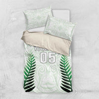 Custom New Zealand Fern Football Bedding Set Simple Style LT05 US Twin 172cm x 218cm White - Polynesian Pride