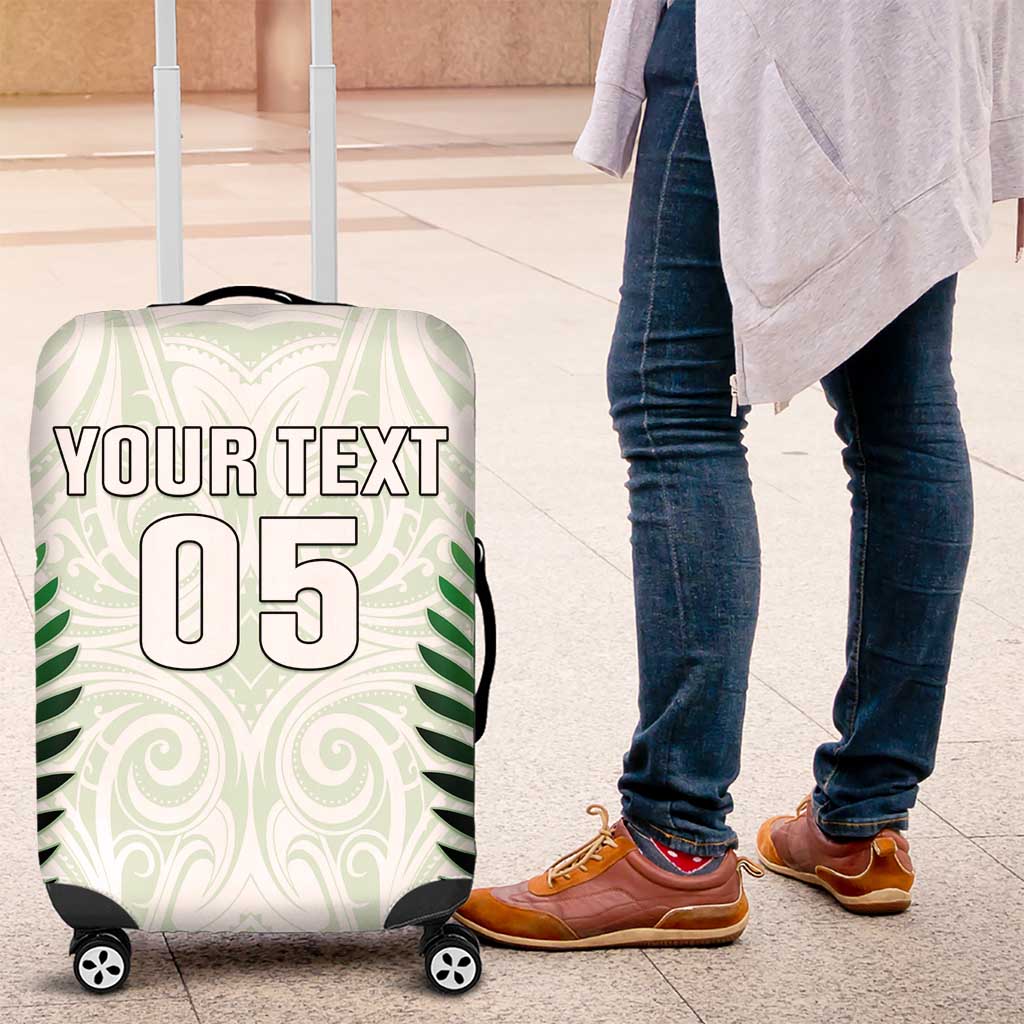 Custom New Zealand Fern Football Luggage Cover Simple Style LT05 White - Polynesian Pride