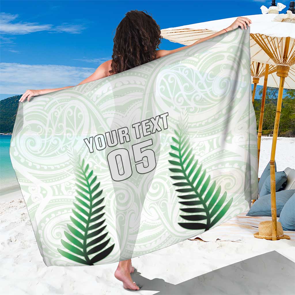 Custom New Zealand Fern Football Sarong Simple Style LT05 One Size 44 x 66 inches White - Polynesian Pride