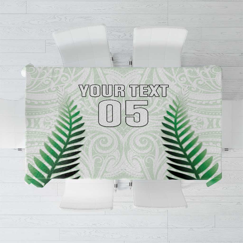 Custom New Zealand Fern Football Tablecloth Simple Style LT05 White - Polynesian Pride