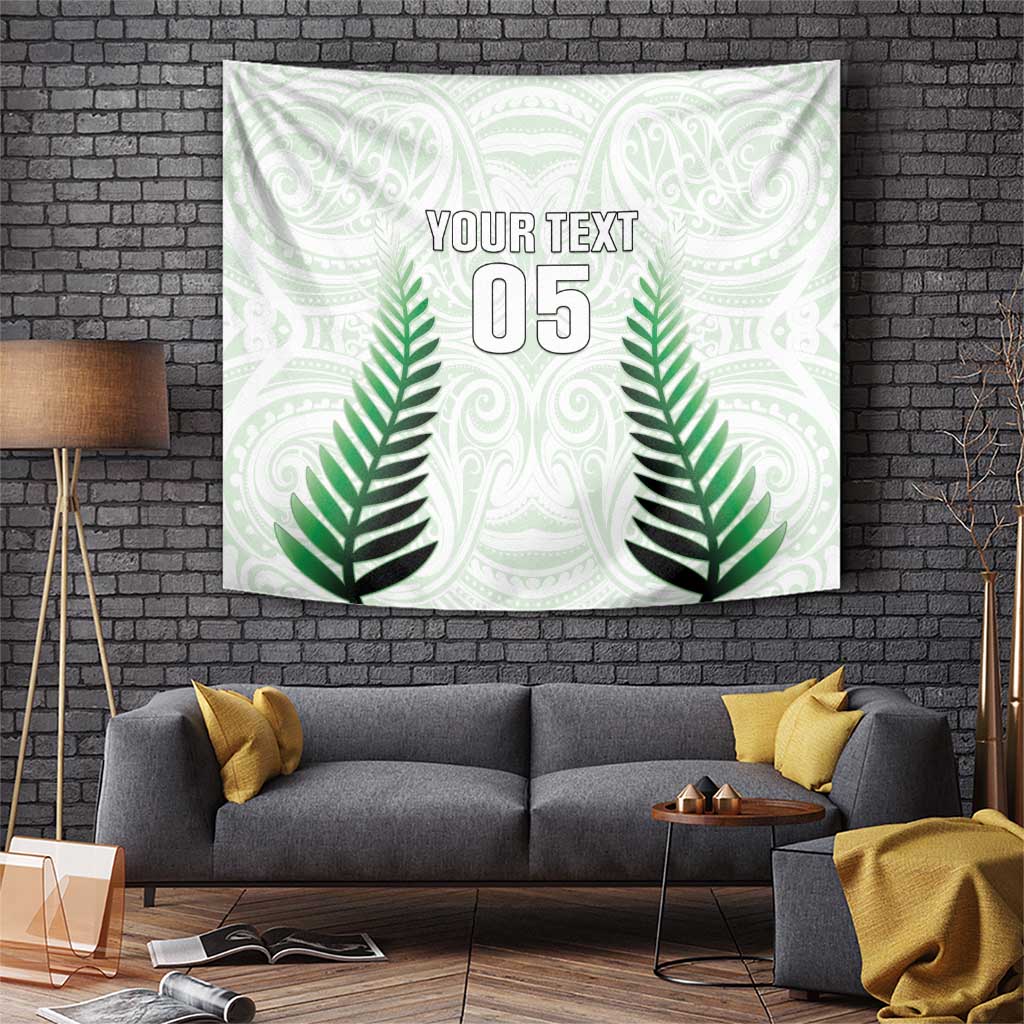 Custom New Zealand Fern Football Tapestry Simple Style LT05 White - Polynesian Pride