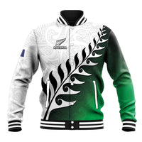 Custom New Zealand Football Baseball Jacket Go Aotearoa LT05 Unisex Green - Polynesian Pride