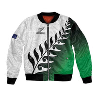 Custom New Zealand Football Bomber Jacket Go Aotearoa LT05 Unisex Green - Polynesian Pride