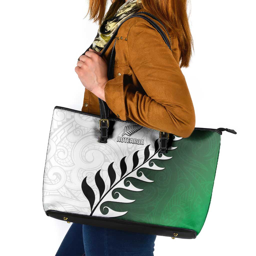 New Zealand Football Leather Tote Bag Go Aotearoa LT05 Green - Polynesian Pride