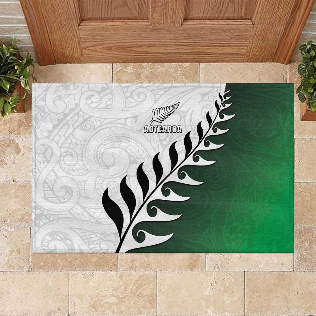 New Zealand Football Rubber Doormat Go Aotearoa LT05 Green - Polynesian Pride