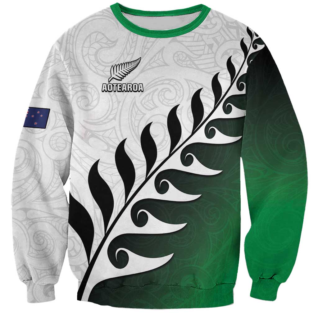 Custom New Zealand Football Sweatshirt Go Aotearoa LT05 Unisex Green - Polynesian Pride