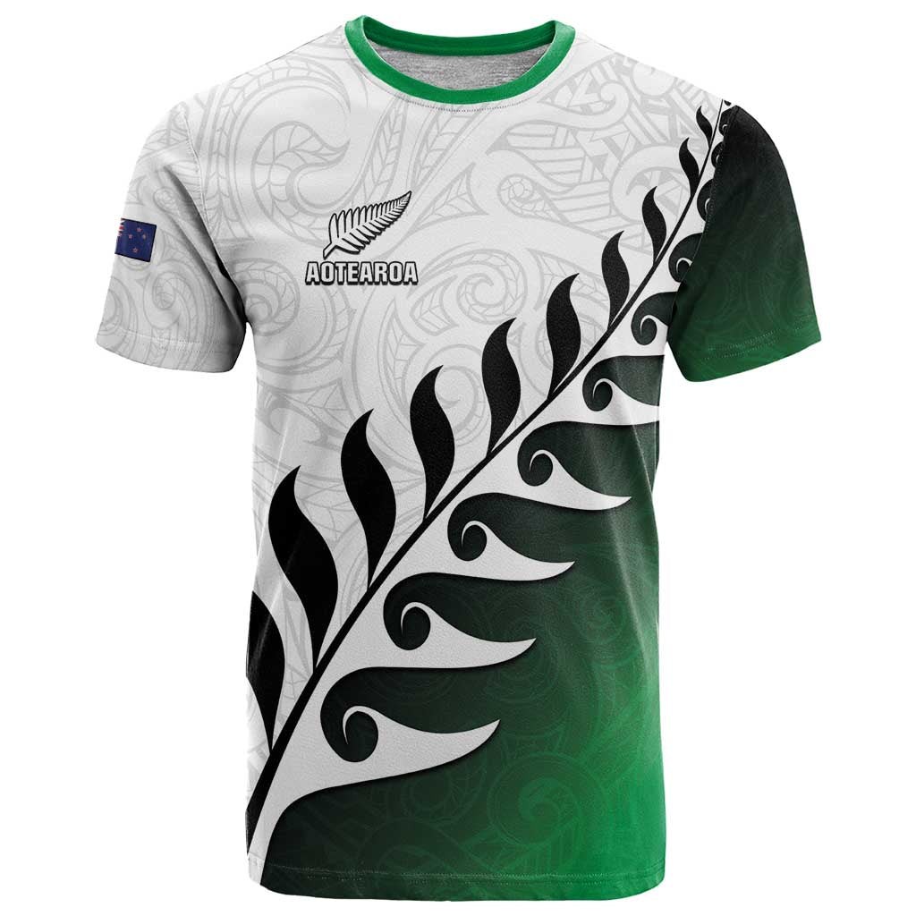 Custom New Zealand Football T Shirt Go Aotearoa LT05 Green - Polynesian Pride