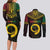 Happy Vanuatu Father Lini Day Couples Matching Long Sleeve Bodycon Dress and Long Sleeve Button Shirt