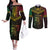 Happy Vanuatu Father Lini Day Couples Matching Off The Shoulder Long Sleeve Dress and Long Sleeve Button Shirt