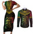 Happy Vanuatu Father Lini Day Couples Matching Short Sleeve Bodycon Dress and Long Sleeve Button Shirt