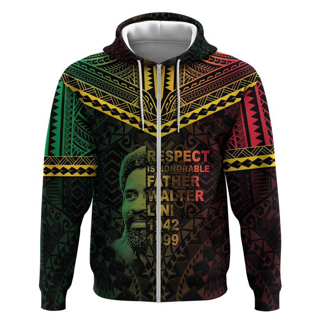 Happy Vanuatu Father Lini Day Hoodie LT05 Zip Hoodie Black - Polynesian Pride