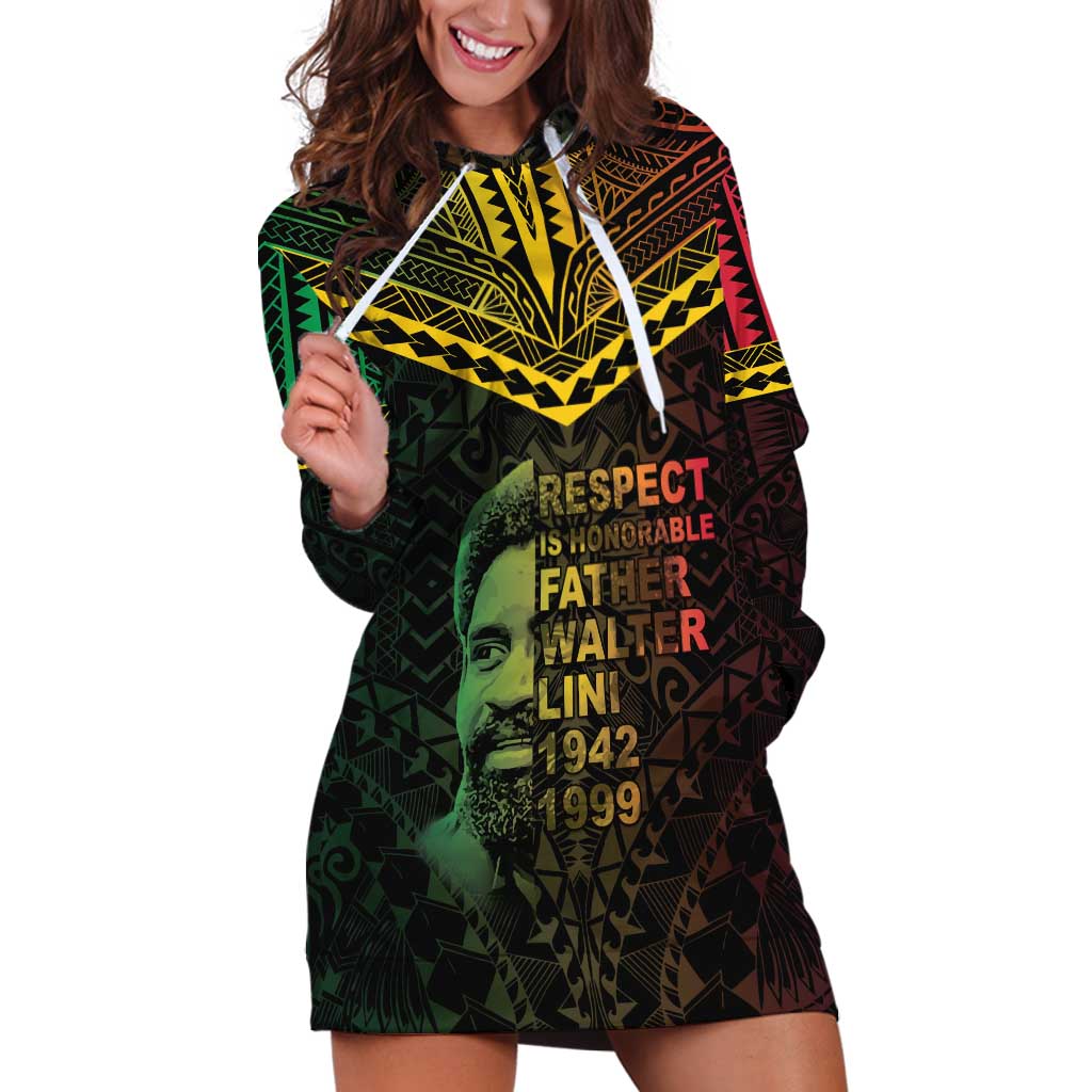 Happy Vanuatu Father Lini Day Hoodie Dress LT05 Black - Polynesian Pride