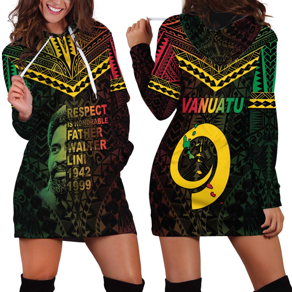 Happy Vanuatu Father Lini Day Hoodie Dress LT05 - Polynesian Pride