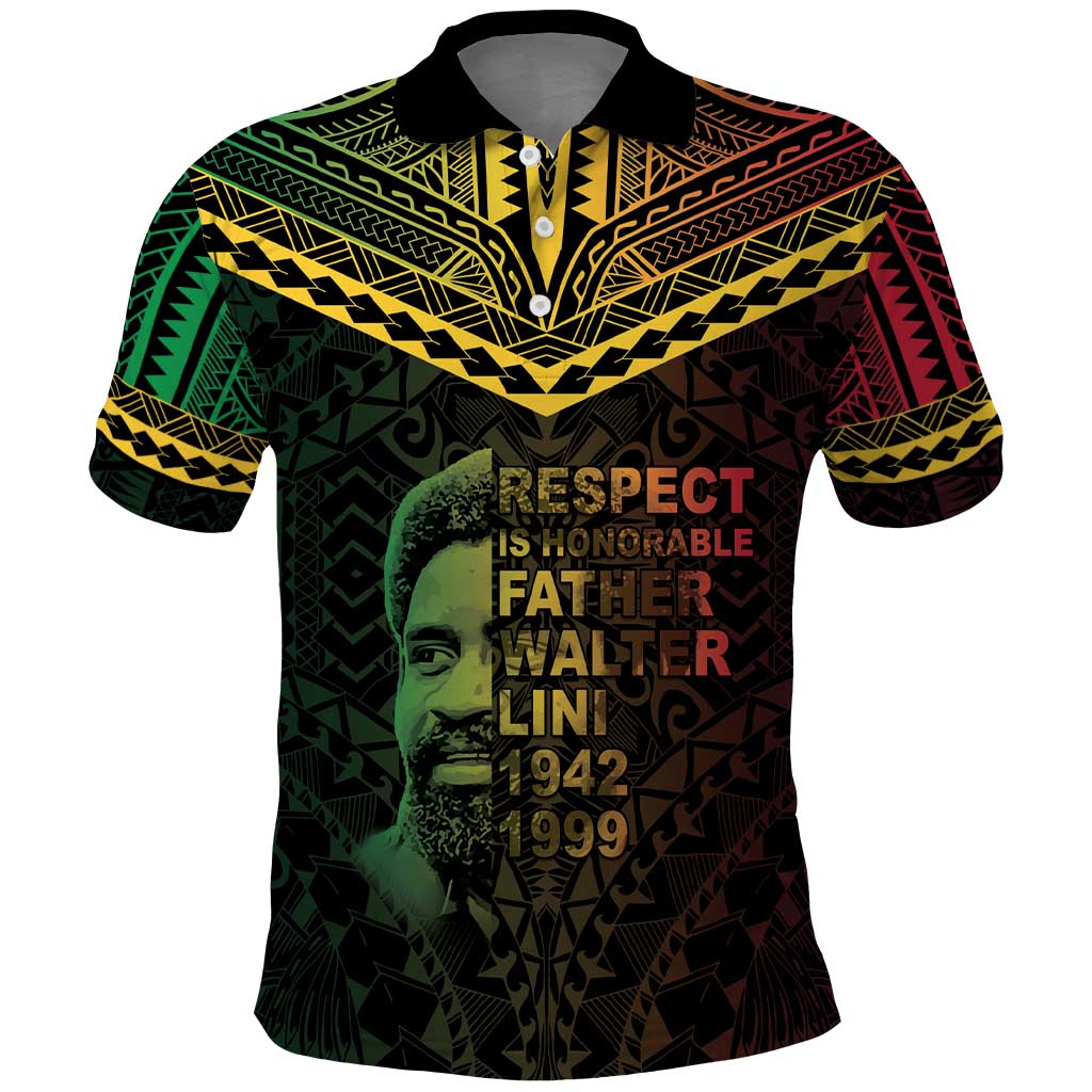 Happy Vanuatu Father Lini Day Polo Shirt LT05 Black - Polynesian Pride