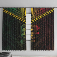 Happy Vanuatu Father Lini Day Window Curtain LT05 With Hooks Black - Polynesian Pride