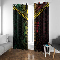 Happy Vanuatu Father Lini Day Window Curtain LT05 With Grommets Black - Polynesian Pride