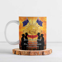 ANZAC Day Ceramic Mug Remembrance Tribute Soldiers And Poppy Field LT05 Orange - Polynesian Pride