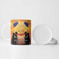 ANZAC Day Ceramic Mug Remembrance Tribute Soldiers And Poppy Field LT05 - Polynesian Pride