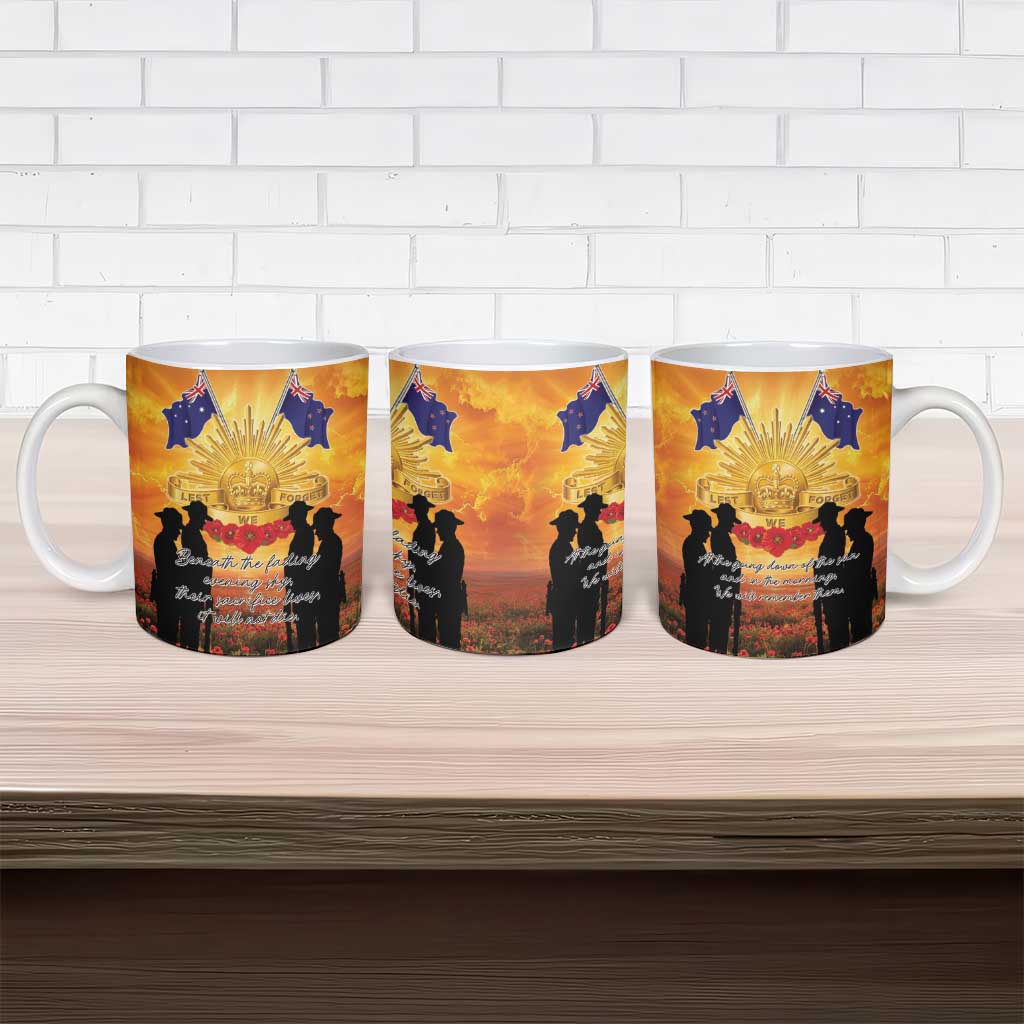 ANZAC Day Ceramic Mug Remembrance Tribute Soldiers And Poppy Field LT05 - Polynesian Pride