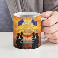 ANZAC Day Ceramic Mug Remembrance Tribute Soldiers And Poppy Field LT05 - Polynesian Pride