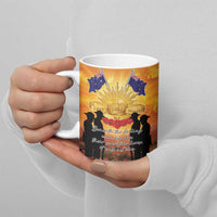ANZAC Day Ceramic Mug Remembrance Tribute Soldiers And Poppy Field LT05 - Polynesian Pride