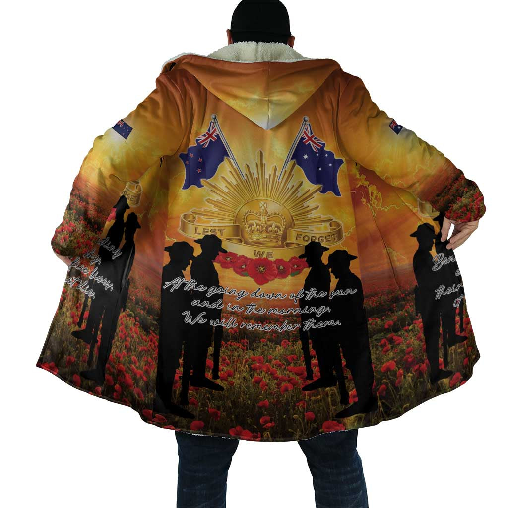 ANZAC Day Cloak Remembrance Tribute Soldiers And Poppy Field LT05 - Polynesian Pride