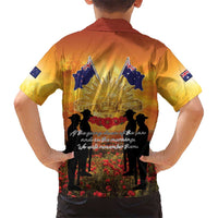 ANZAC Day Kid Hawaiian Shirt Remembrance Tribute Soldiers And Poppy Field LT05 - Polynesian Pride