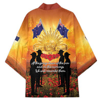 ANZAC Day Kimono Remembrance Tribute Soldiers And Poppy Field LT05 - Polynesian Pride
