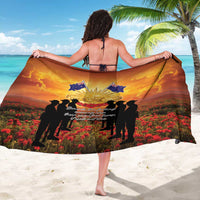 ANZAC Day Sarong Remembrance Tribute Soldiers And Poppy Field LT05 - Polynesian Pride
