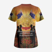 ANZAC Day Scrub Top Remembrance Tribute Soldiers And Poppy Field LT05 - Polynesian Pride