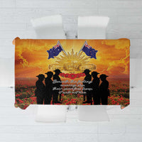ANZAC Day Tablecloth Remembrance Tribute Soldiers And Poppy Field LT05 Orange - Polynesian Pride