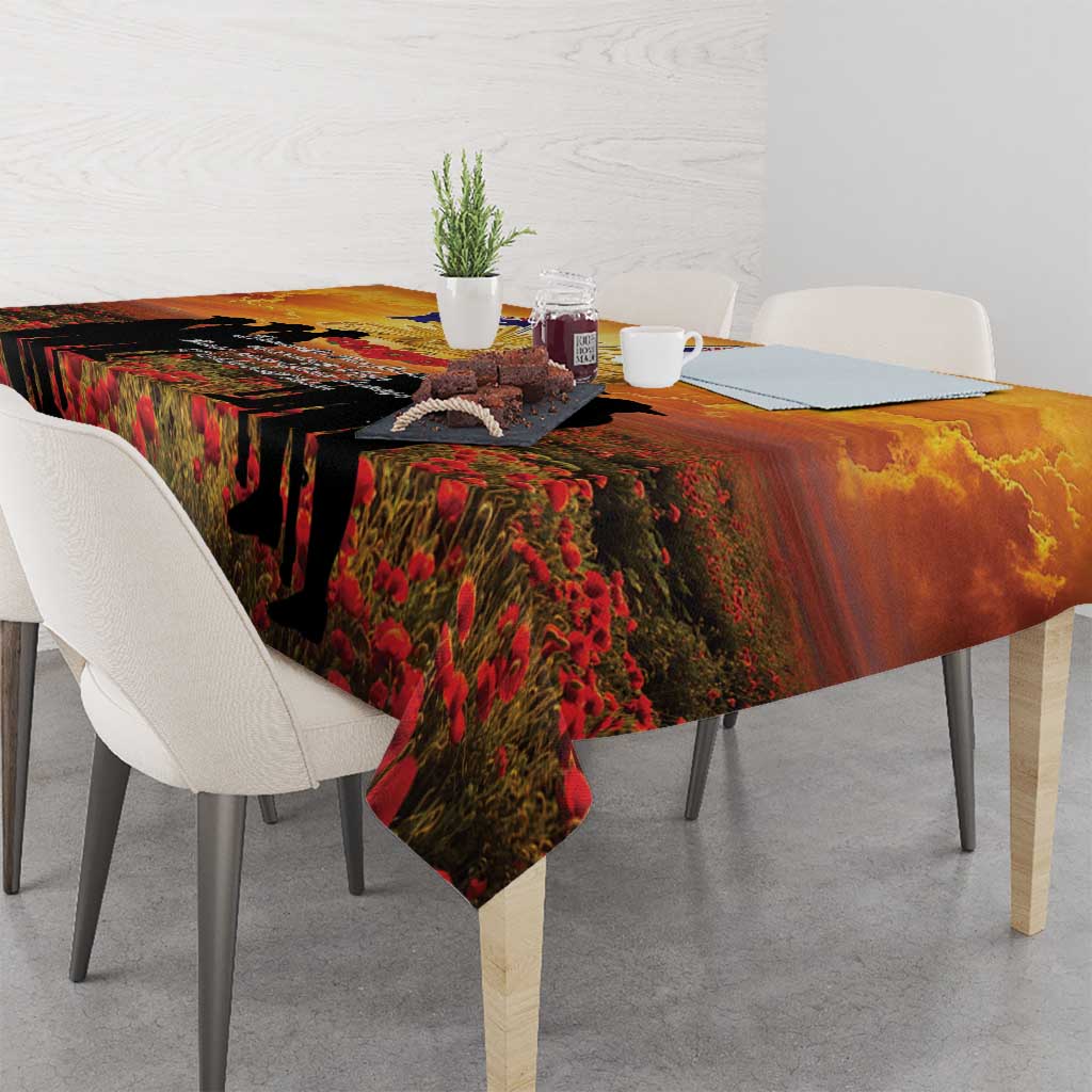 ANZAC Day Tablecloth Remembrance Tribute Soldiers And Poppy Field LT05 - Polynesian Pride