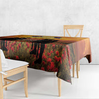 ANZAC Day Tablecloth Remembrance Tribute Soldiers And Poppy Field LT05 - Polynesian Pride