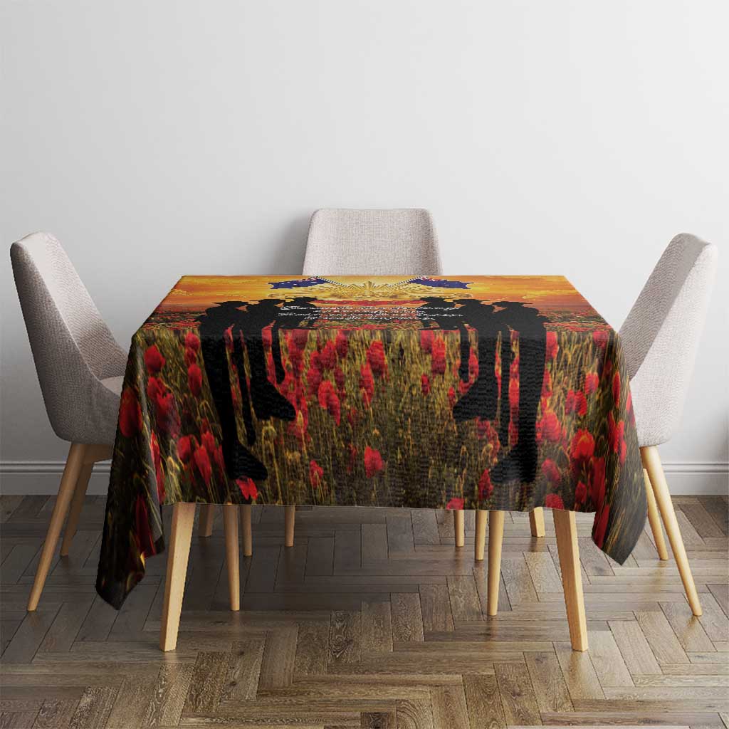 ANZAC Day Tablecloth Remembrance Tribute Soldiers And Poppy Field LT05 - Polynesian Pride