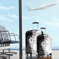 Hawaii Hibiscus Flowers Luggage Cover Grayscale Polynesian Pattern LT05 - Polynesian Pride