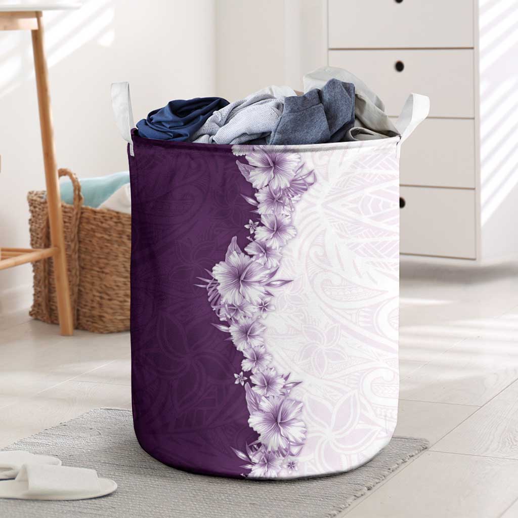 Hawaii Hibiscus Flowers Laundry Basket Purple Polynesian Pattern LT05 Purple - Polynesian Pride