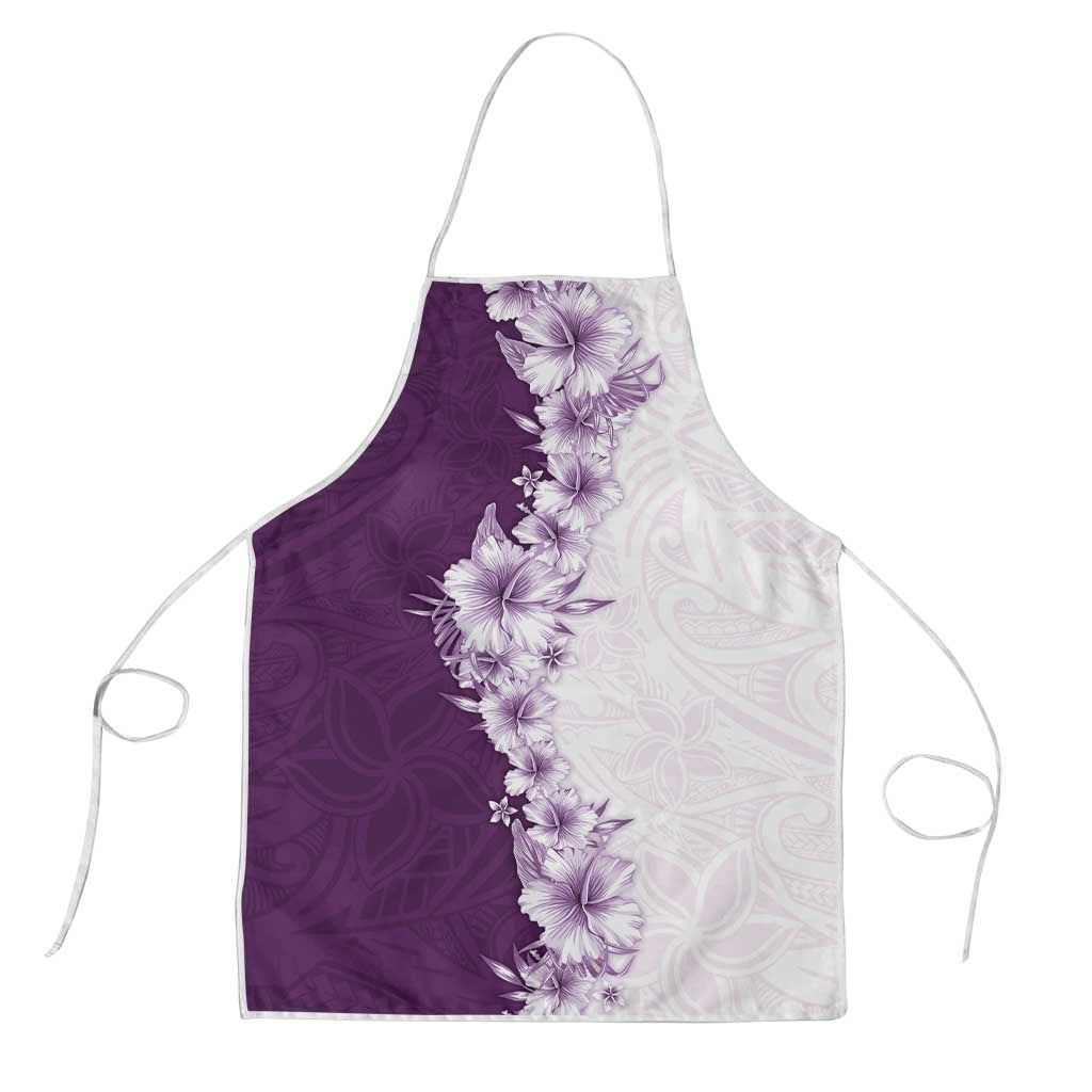 Hawaii Hibiscus Flowers Apron Purple Polynesian Pattern LT05 Purple - Polynesian Pride
