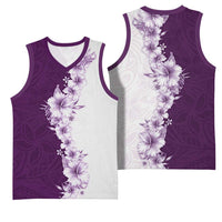 Hawaii Hibiscus Flowers Basketball Jersey Purple Polynesian Pattern LT05 - Polynesian Pride