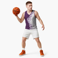 Hawaii Hibiscus Flowers Basketball Jersey Purple Polynesian Pattern LT05 - Polynesian Pride
