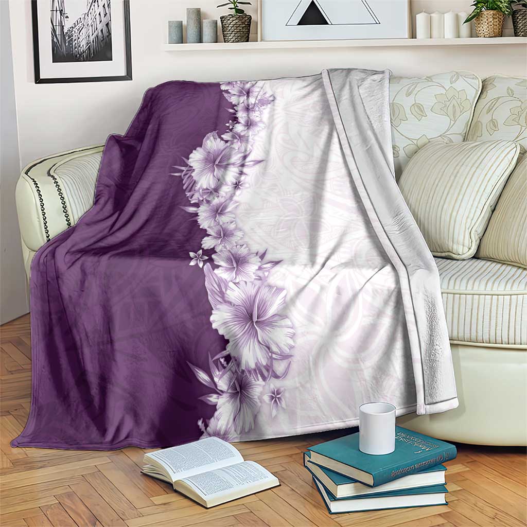 Hawaii Hibiscus Flowers Blanket Purple Polynesian Pattern LT05 Purple - Polynesian Pride